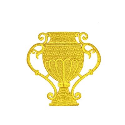 Bordado jarrón termoadhesivo oro (15cm)