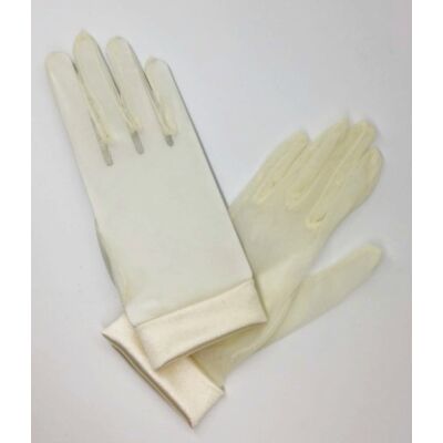 GUANTES BEIGE PUÑO DE RASO (18,5cm)