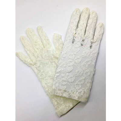 GUANTES ENCAJE BEIGES (19cm)