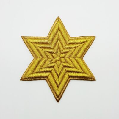 Aplique Bordado Estrella de David oro (10x10cm)