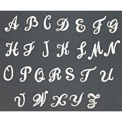 Letras bordadas termoadhesivas plata (2,5 - 3,5  cm)