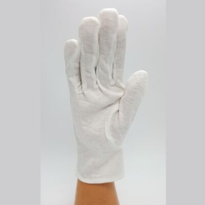 Guantes venas de algodón para caballero (blanco)