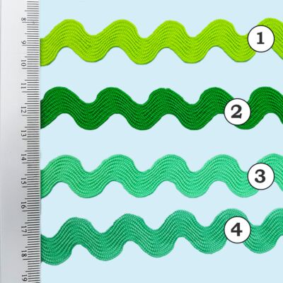 Cinta ondulina de algodón tonos verde