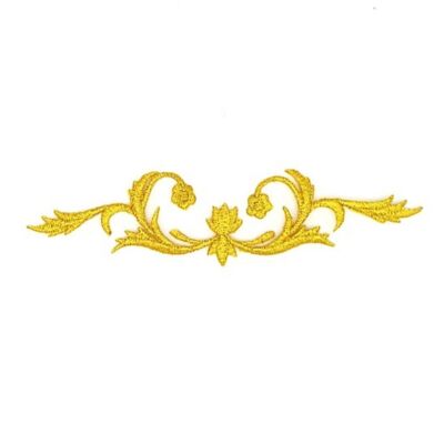 Aplique Bordado termoadhesivo flor oro (14,5cm)