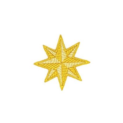 Aplique Bordado estrella 8 puntas oro (8cm)