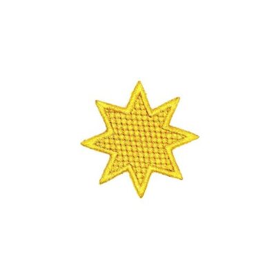 Aplique Bordado estrella oro (6,5cm)