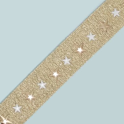 Cinta de Goma Elásticas Dorada con estrellas (2.5 cm)