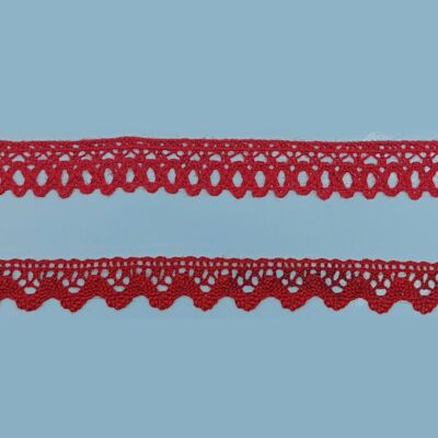 Puntilla bolillo Rojo (1.5cm)