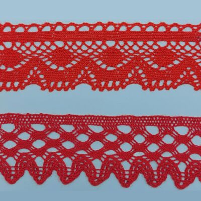 Puntilla bolillo Rojo (5cm)