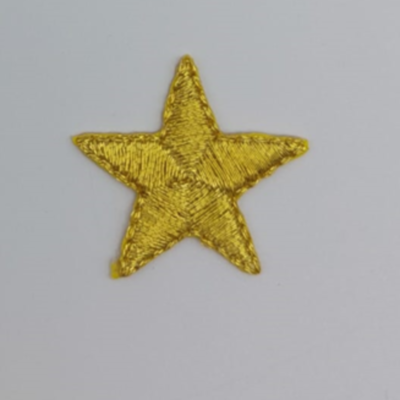 Estrella bordada con hilo metalizado 2.5cm