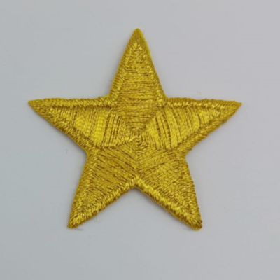 Estrella bordada con hilo metalizado 4.5cm