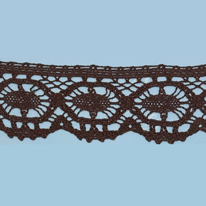 Puntilla bolillo marrón (5cm)