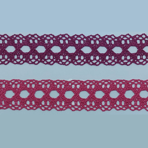 Entredos bolillo rosa y buganvilla (3cm)