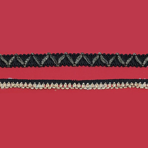 Pasamanería negra con dorado (1cm y 0.5cm)