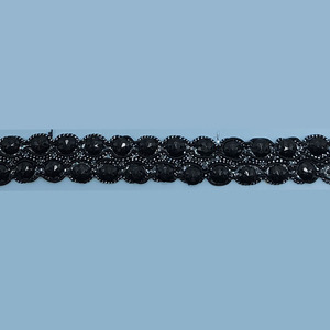 Pasamanería de strass negra (2 cm)