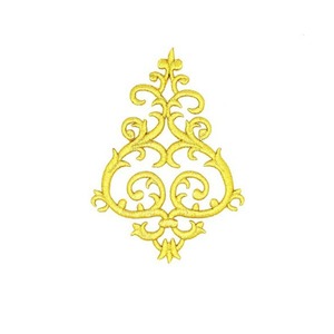 Aplique Bordado termoadhesivo filigrana oro (14cm)