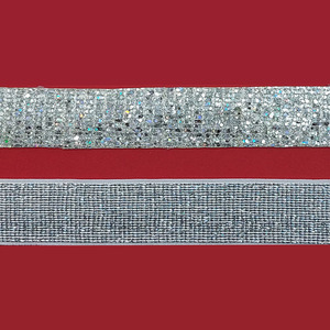 Pasamanería cinta plata brillante (2cm-2.3cm)