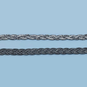 Pasamanería trencilla plata (0.8cm)