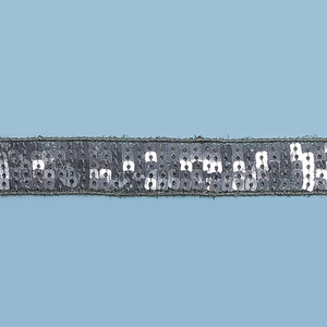 Pasamanería lentejuelas plata (2.2cm)