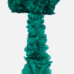 Tira de flores de tela con pétalos verde esmeralda (5cm)