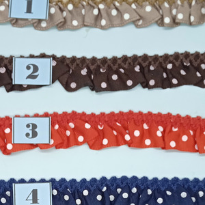 Fruncido varios colores con puntos blancos  (2 cm)