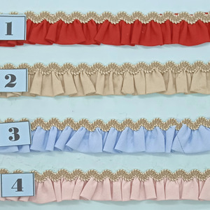 Fruncido con filo marrón varios colores (2 cm)