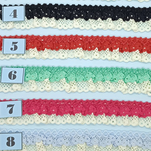 Fruncido puntilla bicolor (2,2 cm)