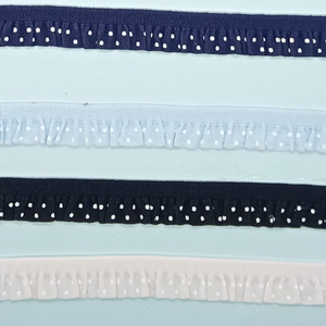 Fruncido elástico con puntos blancos (1cm)