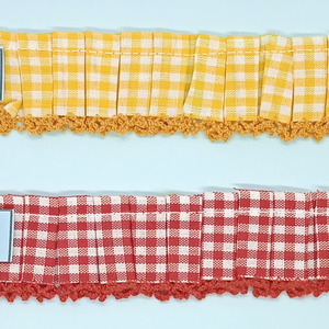 Cinta plisada vichy puntilla (3 cm)