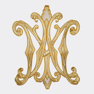 Aplique bordado Ave María oro (50x38cm)