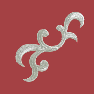 Aplique bordado termoadhesivo plata filigrana (11.5x4.5cm)