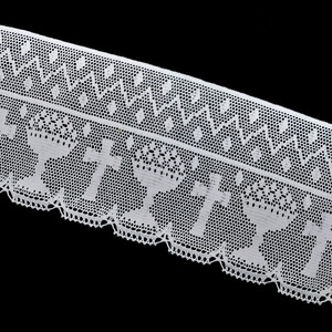Encaje motivo religioso cáliz de bolillo mecanizado (15,5cm)