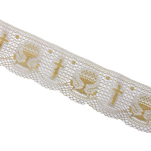 Encaje Dorado Motivo Religioso (7,5cm)