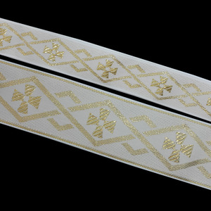 Cinta bordada dorado motivo religioso cruz (3cm-5cm)