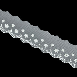 Tul Bordado Marfil (Bordado 3 cm/ Total 5,5 cm)