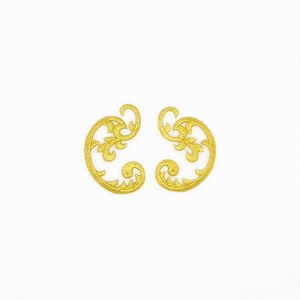 Aplique Bordado termoadhesivo Rama de Hojas oro (Izqda y Dcha) 5,5x4cm