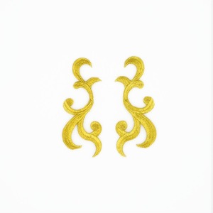 Aplique Bordado termoadhesivo filigrana oro (Izqda y Dcha) 11,5cm