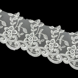 Tul Bordado Blanco (12 cm)