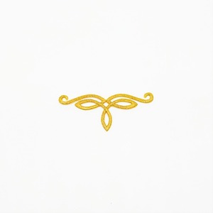 Aplique Bordado termoadhesivo filigrana oro (8x3,5cm)