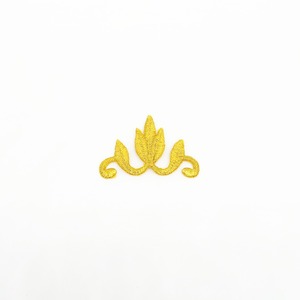 Aplique Bordado termoadhesivo flor oro (5x3,5cm)