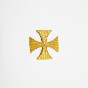 Cruz bordada termoadhesiva oro (5x5cm)