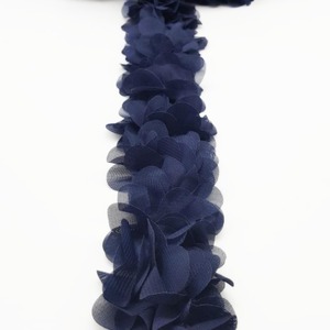 Tira de flores de tela con pétalos Azul Marino (5cm)