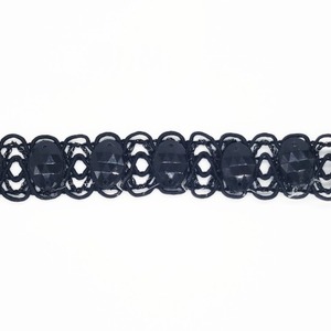 Pasamanería de Pedrería Negro (2cm)