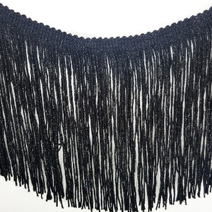FLECO DE SEDA Y LAMÉ NEGRO (14cm)