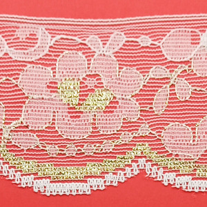 Encaje de Naylon Blanco y Dorado 5cm