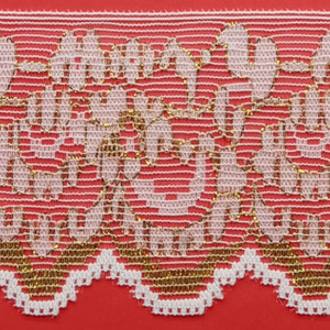 Encaje de Naylon Blanco y Dorado 5,5cm