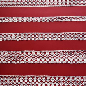 Encaje de Bolillo Blanco (1,8 cm/ 0,8 cm/ 1,2 cm/ 2 cm y 2,5 cm)
