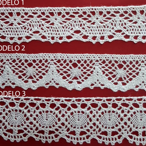 Encaje de Bolillo Blanco (3,2 cm/ 3,4 cm y 4 cm)