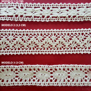 Encaje de Bolillo Blanco (3 cm/ 4 cm y 3 cm)