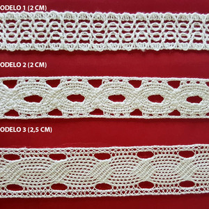 Encaje de Bolillo Blanco (2 cm/ 2 cm y 2,5 cm)